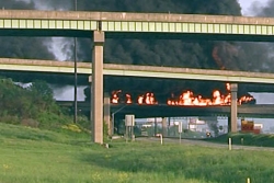 Diesel truck explosion closes part of Route 81
