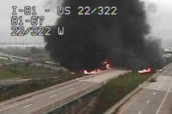Tanker fire closes Interstate 81 near Harrisburg